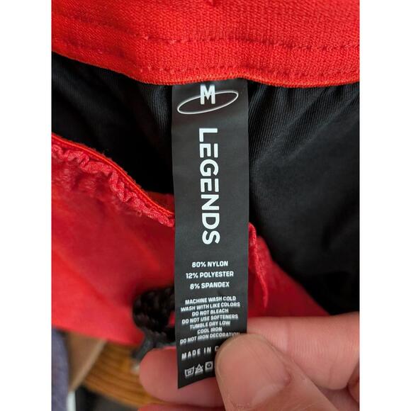 Legends Shorts Mens Medium Red 5 Inch Mesh Athletic Drawstring Running Gym - Picture 6 of 6